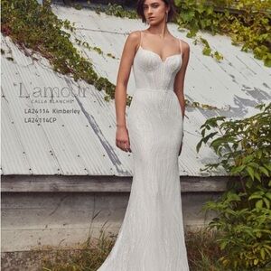 Calla Blanche Kimberley White Beaded Wedding Dress